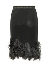 SEMICOUTURE - Gonna Quanna con Bordo Piumato - Nero - LIDIASHOPPING® - Official Website