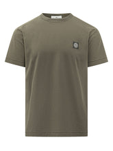STONE ISLAND - T-shirt with Chest Patch - Green - LIDIASHOPPING® - Official Website