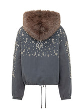 NOVELLE - Giacca con Cappuccio e Ricami - Blu - LIDIASHOPPING® - Official Website