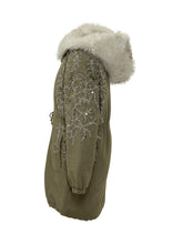 NOVELLE - Parka con Ricami Floreali e Collo in Pelliccia - Verde - LIDIASHOPPING® - Official Website