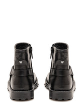 MONNALISA - Biker Cuori Boot with Embroidered Straps - Black - LIDIASHOPPING® - Official Website