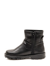 MONNALISA - Biker Cuori Boot with Embroidered Straps - Black - LIDIASHOPPING® - Official Website