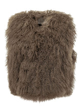 MARTHA LOUIS - Mongolian Fur Gilet - Brown - LIDIASHOPPING® - Official Website