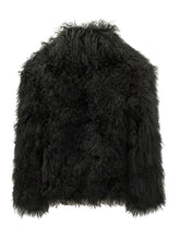 MARTHA LOUIS - Giacca in Pelliccia di Mongolia con Collo Ampio - Nero - LIDIASHOPPING® - Official Website