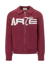 ARTE ANTWERP - Energy cardigan featuring an open front and tie waist belt. Detailed with a wide shawl collar, long sleeves, scattered sparkling embellishments and ribbed cuffs. - Red - LIDIASHOPPING® - Official Website