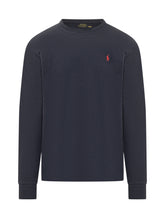 POLO RALPH LAUREN - Long Sleeve T-shirt with Chest Logo Embroidery - Blue - LIDIASHOPPING® - Official Website