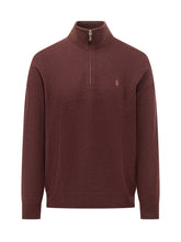 POLO RALPH LAUREN - Pullover con Collo a Coste e Zip - Rosso - LIDIASHOPPING® - Official Website