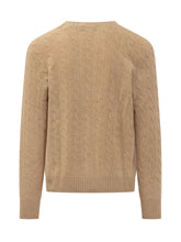 POLO RALPH LAUREN - Pullover con Trecce e Ricamo Logo sul Petto - Beige - LIDIASHOPPING® - Official Website