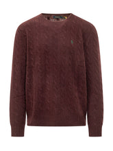 POLO RALPH LAUREN - Pullover with Cables and Chest Logo Embroidery - Red - LIDIASHOPPING® - Official Website