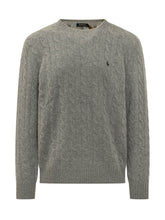 POLO RALPH LAUREN - Pullover with Cables and Chest Logo Embroidery - Grey - LIDIASHOPPING® - Official Website