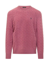 POLO RALPH LAUREN - Pullover with Cables and Chest Logo Embroidery - Pink - LIDIASHOPPING® - Official Website