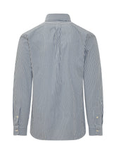 POLO RALPH LAUREN - Fine Striped Shirt with Logo Embroidery - Blue - LIDIASHOPPING® - Official Website