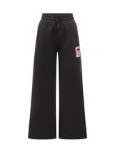 PALM ANGELS - Pantaloni Brushed Palm a Gamba Ampia - Nero - LIDIASHOPPING® - Official Website