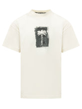 PALM ANGELS - Brushed Palm T-shirt with Front Print - White - LIDIASHOPPING® - Official Website