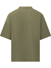 PALM ANGELS - T-shirt Palm Drift con Stampa Palma - Verde - LIDIASHOPPING® - Official Website