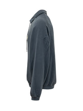 PALM ANGELS - Palm Zipped Crew with Collar and Half Zip - Blue - LIDIASHOPPING® - Official Website