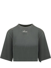 AMIRI - Cropped T-shirt with Front Embroidery - Black - LIDIASHOPPING® - Official Website