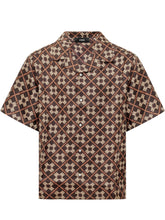 AMIRI - Camicia Camp MA Quad Stampata - Marrone - LIDIASHOPPING® - Official Website