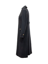 LAUREN RALPH LAUREN - Long coat with a flared silhouette, double breasted button fastening, classic collar, side flap pockets and cuff tabs. - Blue - LIDIASHOPPING® - Official Website