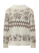 FABIANA FILIPPI - Maglione Girocollo con Motivi Jacquard - Bianco - LIDIASHOPPING® - Official Website