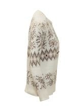 FABIANA FILIPPI - Maglione Girocollo con Motivi Jacquard - Bianco - LIDIASHOPPING® - Official Website