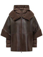BULLY - Hooded Jacket with Ribbed Inserts - Brown - LIDIASHOPPING® - Official Website