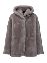 BULLY - Short jacket with a relaxed silhouette, voluminous hood, soft plush surface, long sleeves and overlapping front opening. - Grey - LIDIASHOPPING® - Official Website