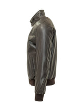 RENZO CENCI - Bomber in Pelle con Zip - Marrone - LIDIASHOPPING® - Official Website