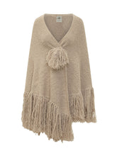 CHIARA IS - Manta Shawl with Fringe and Tassel - Beige - LIDIASHOPPING® - Official Website