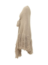 CHIARA IS - Manta Shawl with Fringe and Tassel - Beige - LIDIASHOPPING® - Official Website