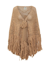 CHIARA IS - Scialle Peonia Traforato con Frange - Beige - LIDIASHOPPING® - Official Website