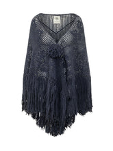 CHIARA IS - Peonia Shawl with Mesh Work - Blue - LIDIASHOPPING® - Official Website