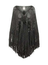 CHIARA IS - Scialle Peonia con Lavorazione a Rete - Nero - LIDIASHOPPING® - Official Website