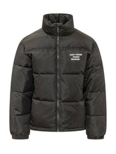 DROLE DE MONSIEUR - Slogan Puffer Jacket with High Neck - Black - LIDIASHOPPING® - Official Website