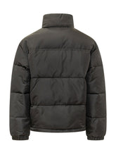 DROLE DE MONSIEUR - Slogan Puffer Jacket with High Neck - Black - LIDIASHOPPING® - Official Website