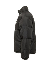 DROLE DE MONSIEUR - Slogan Puffer Jacket with High Neck - Black - LIDIASHOPPING® - Official Website