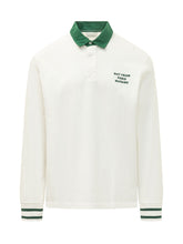 DROLE DE MONSIEUR - Long Sleeve Polo with Slogan - White - LIDIASHOPPING® - Official Website