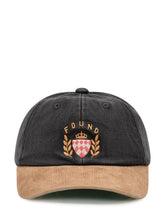 FOUND - Vintage Club Cap with Front Embroidery - Black - LIDIASHOPPING® - Official Website