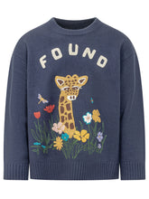FOUND - Wildlife Sweater with Embroidery - Blue - LIDIASHOPPING® - Official Website
