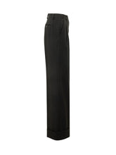 DOLCE & GABBANA - Pantaloni a Gamba Ampia con Risvolto - Nero - LIDIASHOPPING® - Official Website