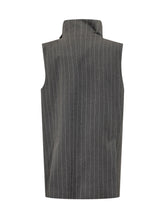 SPORTMAX - Top Albata Gessato con Collo Alto - Grigio - LIDIASHOPPING® - Official Website