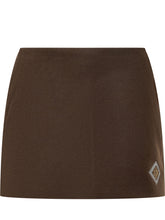 CASABLANCA - Varsity Mini Skirt with Emblem - Brown - LIDIASHOPPING® - Official Website