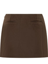 CASABLANCA - Varsity Mini Skirt with Emblem - Brown - LIDIASHOPPING® - Official Website