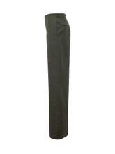 MSGM - Pantaloni a Gamba Ampia con Cuciture Frontali - Verde - LIDIASHOPPING® - Official Website