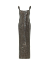 SELF-PORTRAIT - Abito Maxi con Applicazioni Luminose - Argento - LIDIASHOPPING® - Official Website