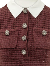 SELF-PORTRAIT - Abito Midi con Colletto - Rosso - LIDIASHOPPING® - Official Website