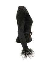 SELF-PORTRAIT - Top con Cintura e Piume ai Polsi - Nero - LIDIASHOPPING® - Official Website