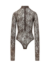 THE ANDAMANE - Body Ziggy in Pizzo con Scollo Profondo - Viola - LIDIASHOPPING® - Official Website