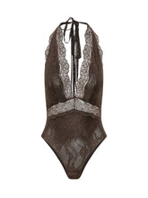 THE ANDAMANE - Body Florida in Pizzo con Collo Alto - Viola - LIDIASHOPPING® - Official Website