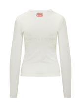 DIESEL - Long Sleeve Top with Decorative Motif - White - LIDIASHOPPING® - Official Website